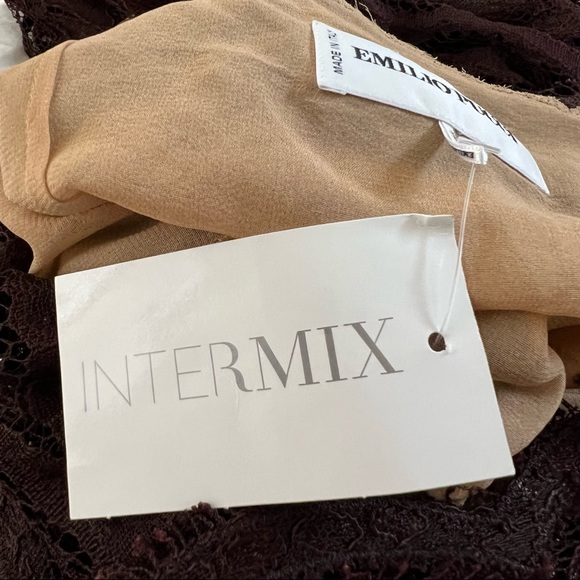 NWT New Emilio Pucci ONE SHOULDER GUIPURE LACE VISCOSE DRESS Brown Sz 6 - Picture 9 of 13